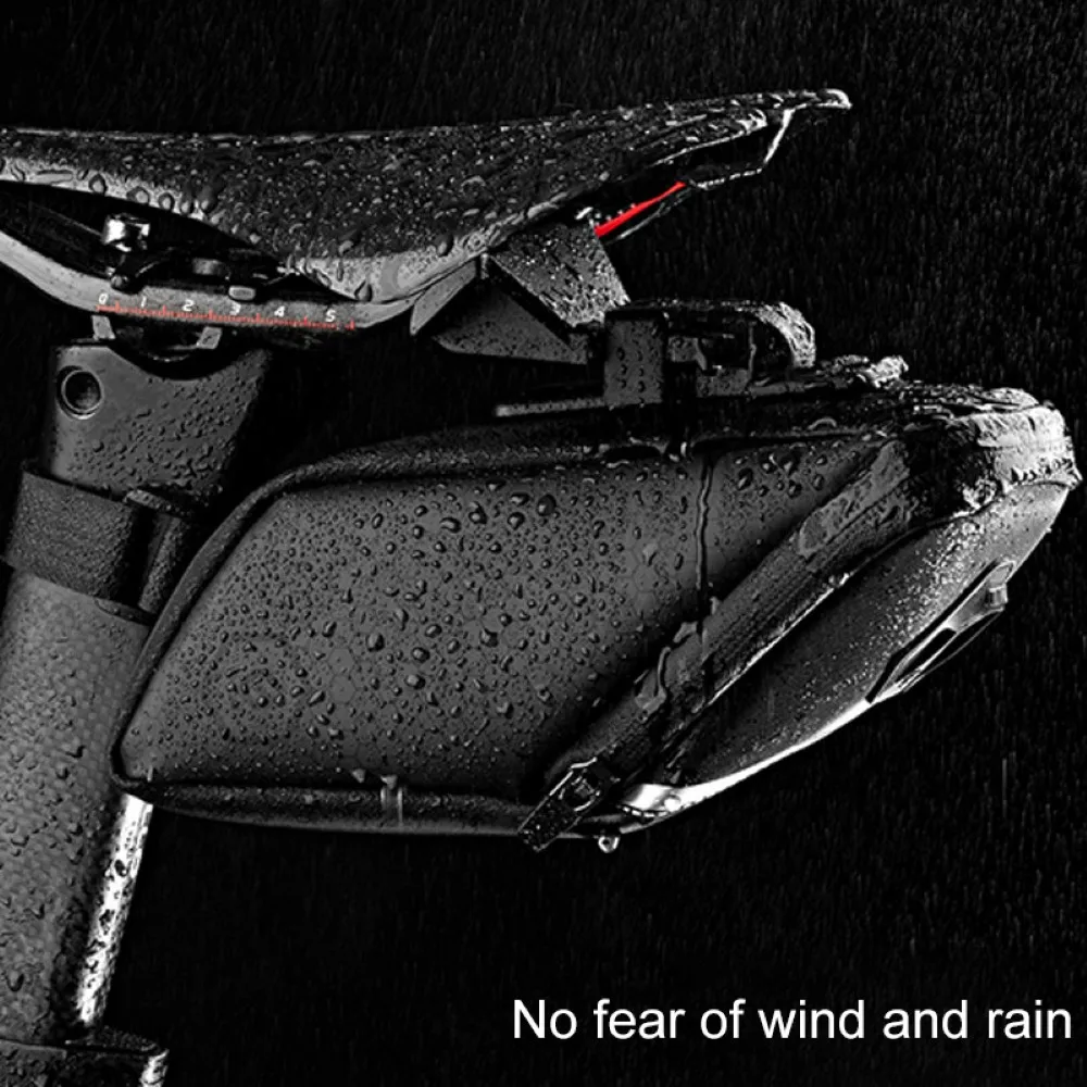 

Bike Cycling Saddle Bag Black TPU Waterproof Seat Pouch Bicycle Tail Rear Storage Cycling Accessories