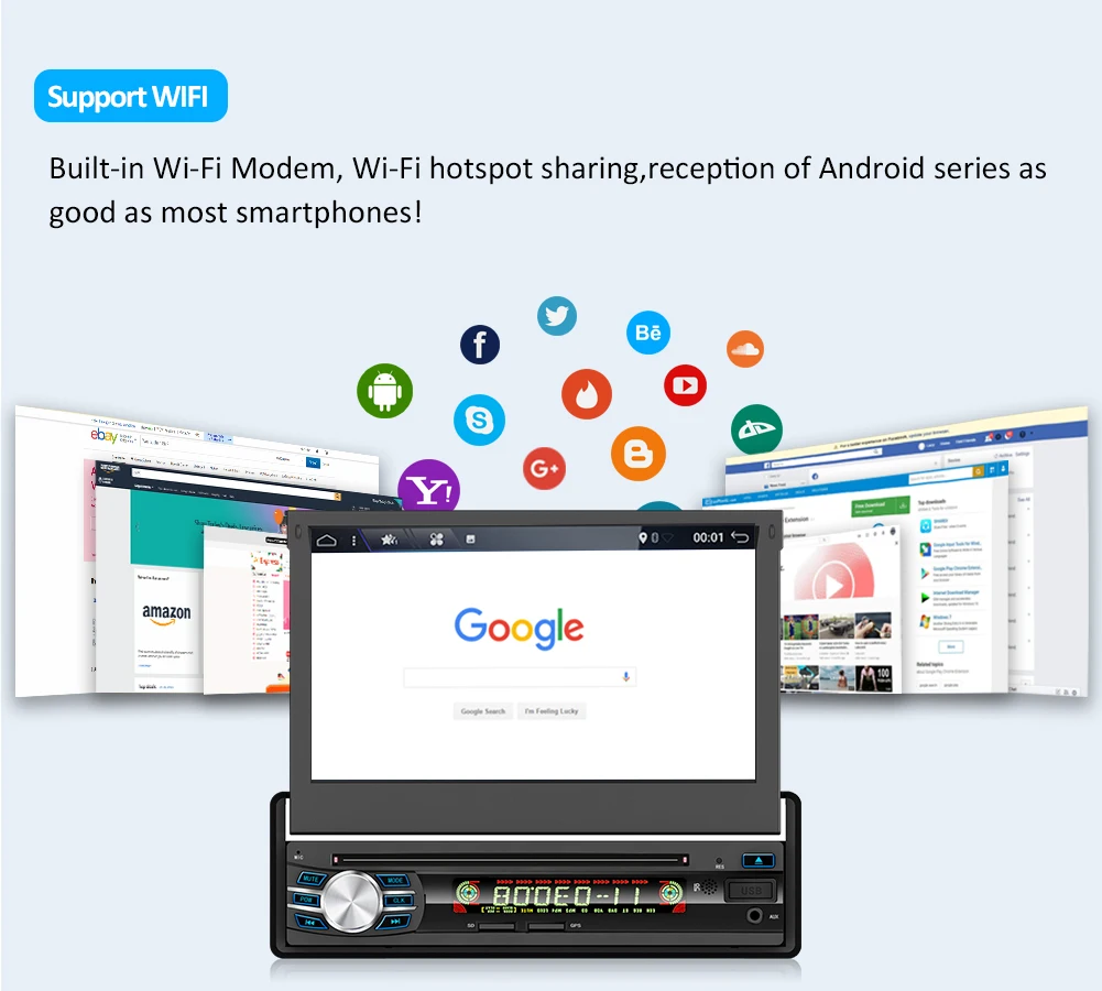 1 Din Android автомобильный мультимедийный авто радио dvd-плеер gps навигация с " сенсорный экран Съемная панель Поддержка wifi Зеркало Ссылка
