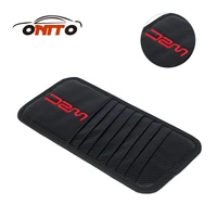 top sale 1pcs carbon fiber leather car cd clips auto dvd clips car sun shading board for wrc logo storge bags