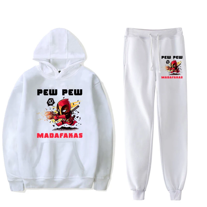 

Pew Pew Madafakas Hoodie Sweatshirt + Sweatpants Suits Male Women Hip Hop Hoodies Pullover Two Piece Set Hooded Hoodie Sudaderas