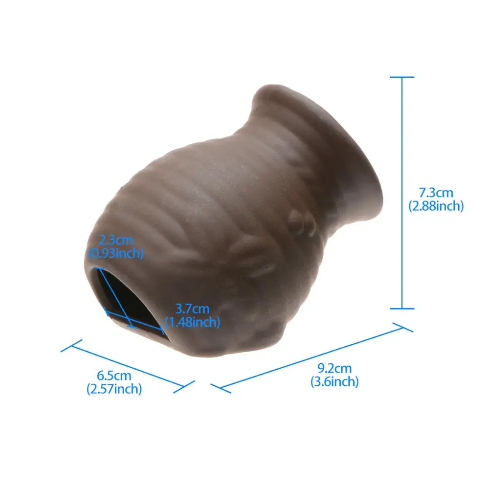 Saim аквариум орнамент керамический с одним отверстием коричневый в форме вазы