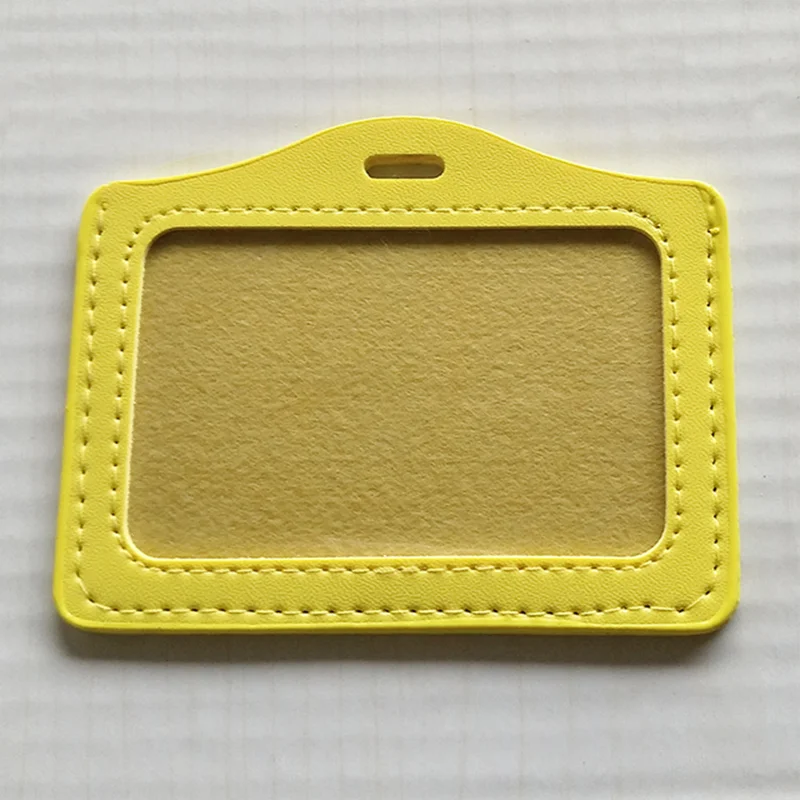 

Yellow Horizon Transparent Pu Badge Holder Business Nurse ID Office Name Tag Credentials Photo Students Bus Card Sleeve 54x86mm