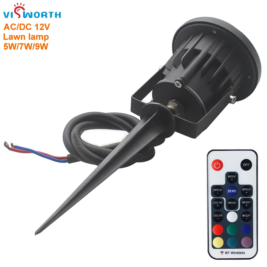AC/DC 12V светодиодные лампы для газонов IP65 Водонепроницаемый RGB SMD5730 5 W 7W 9W садовый
