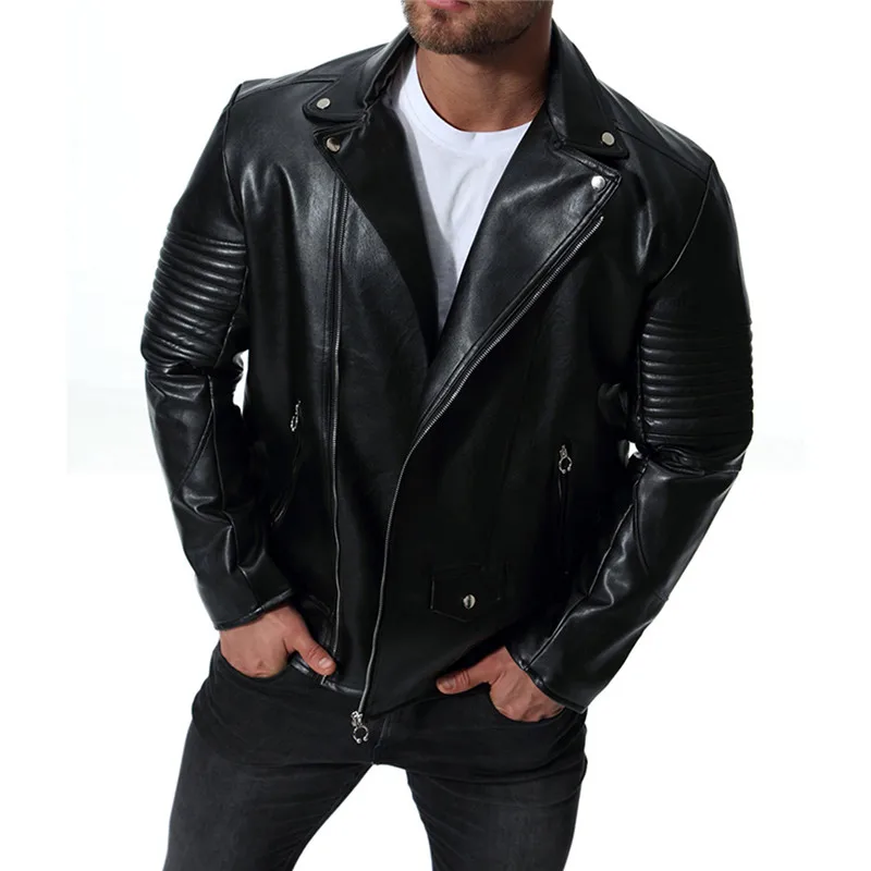 Мужские Кожаные Мотоциклетные Куртки и пальто MORUANCLE ветрозащитная байкерская