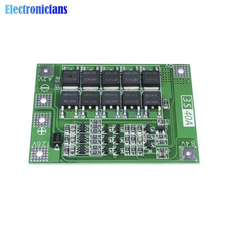 3S 40A литий-ионная батарея зарядное устройство Lipo ячеечный модуль PCB плата защиты BMS для сверлильного двигателя 12,6 в с балансом