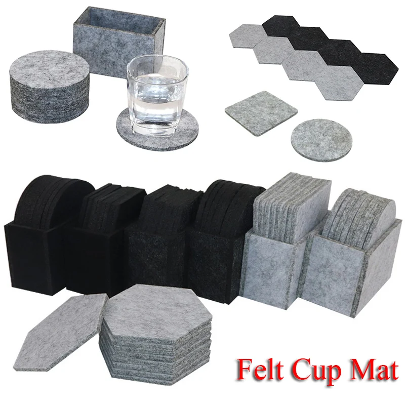 8 шт./компл. круглые войлочные горки чашка коврик с 1 коробкой для хранения чашек