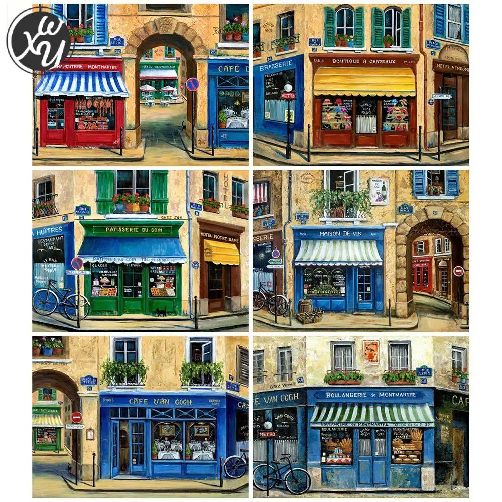 

Street Store Diamond Painting Kits for Adults Diamond Mosaic Diamond Painting Accessories 5D Diamond Embroidery Stitch for Decor