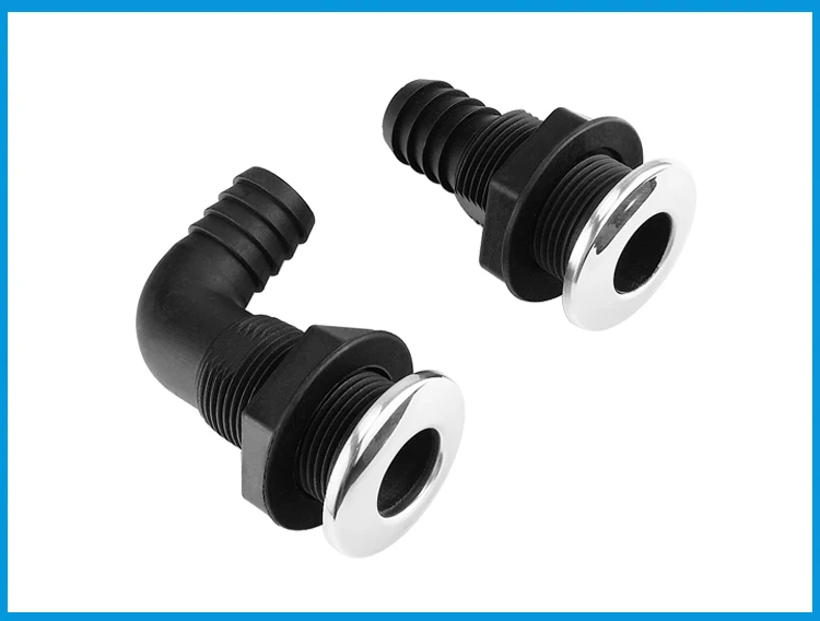 Nylon Plastic Thru Hull Bilge Fitting With Stainless steel Rim Pump Aerator Hose Boat Marine Yacht Sail RV Accessories | Обустройство