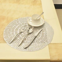 2pcs 38cm round stump hollow bowl dish cup placemat heat insulated table mat pad bowl dish cup placemat heat insulated table mat