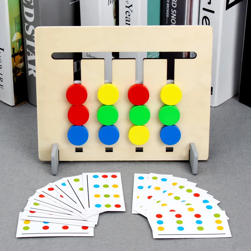 

Children's Puzzle Wooden Memory Chess Toys logical Thinking Exercise Hand-eye Coordination Four-color Fruit Game Dropshipping
