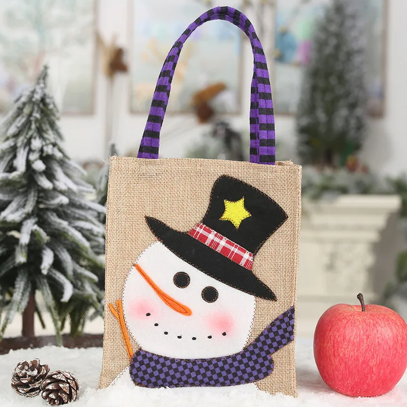 Santa Sacks Bags Candy Dragee Apple Handles for Gift Christmas Decorations Home New Year 2021 Presents Women Bag 2020 | Дом и сад