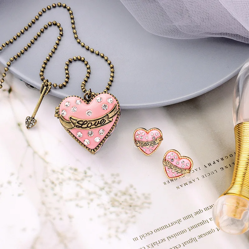 

Cute Love Heart Ear Studs At First Sight Earrings Romantic Gift Box Earrings Bijoux for Girls Gift