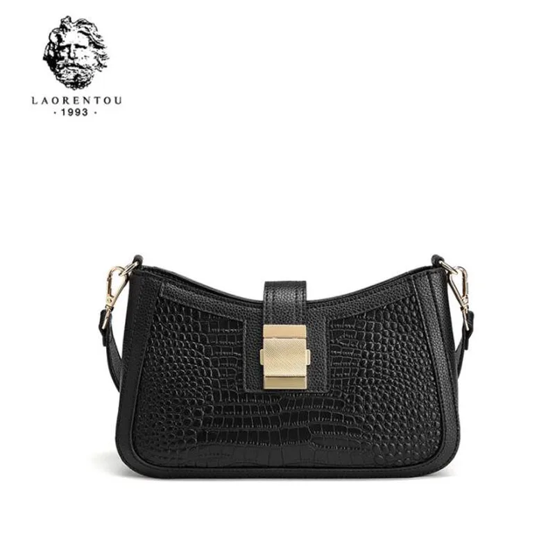 

Женская кожаная сумка LAORENTOU, наплечная сумка из крокодиловой кожи, 2020