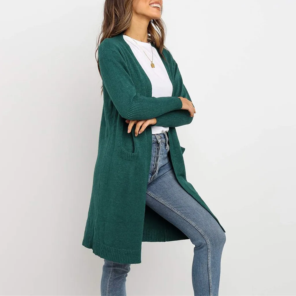 SAGACE популярный женский осенний длинный кардиган свитер пальто для женщин 2020