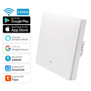 Умный переключатель Tuya, 1 клавиша, Wi-Fi, плюшевая кнопка, AC 100-240 В, 2400 Вт, автоматизация умного дома, работает с Alexa Google Home