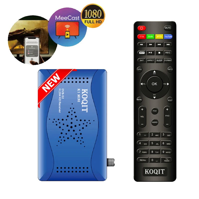 

Koqit Meecast DVB S2 спутниковый ТВ приемник finder Iptv декодер DVB-S2 T2mi тюнер зеркальный литой рецептор Wifi Biss IKS CS Youtube
