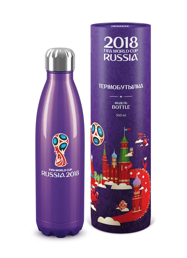 Термобутылка Термос Двойные стенки Эмблема 500 мл 2018 FIFA World Cup Russia | Дом и сад