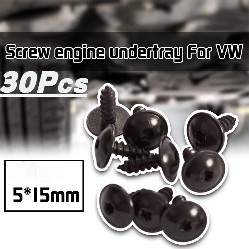 

20/30pcs 5*15mm Engine Cover Undertray Splash Guard Fender Mud Flaps Wheel Arch Torx Screw Bolt Fastener T20 Clips For VW Audi