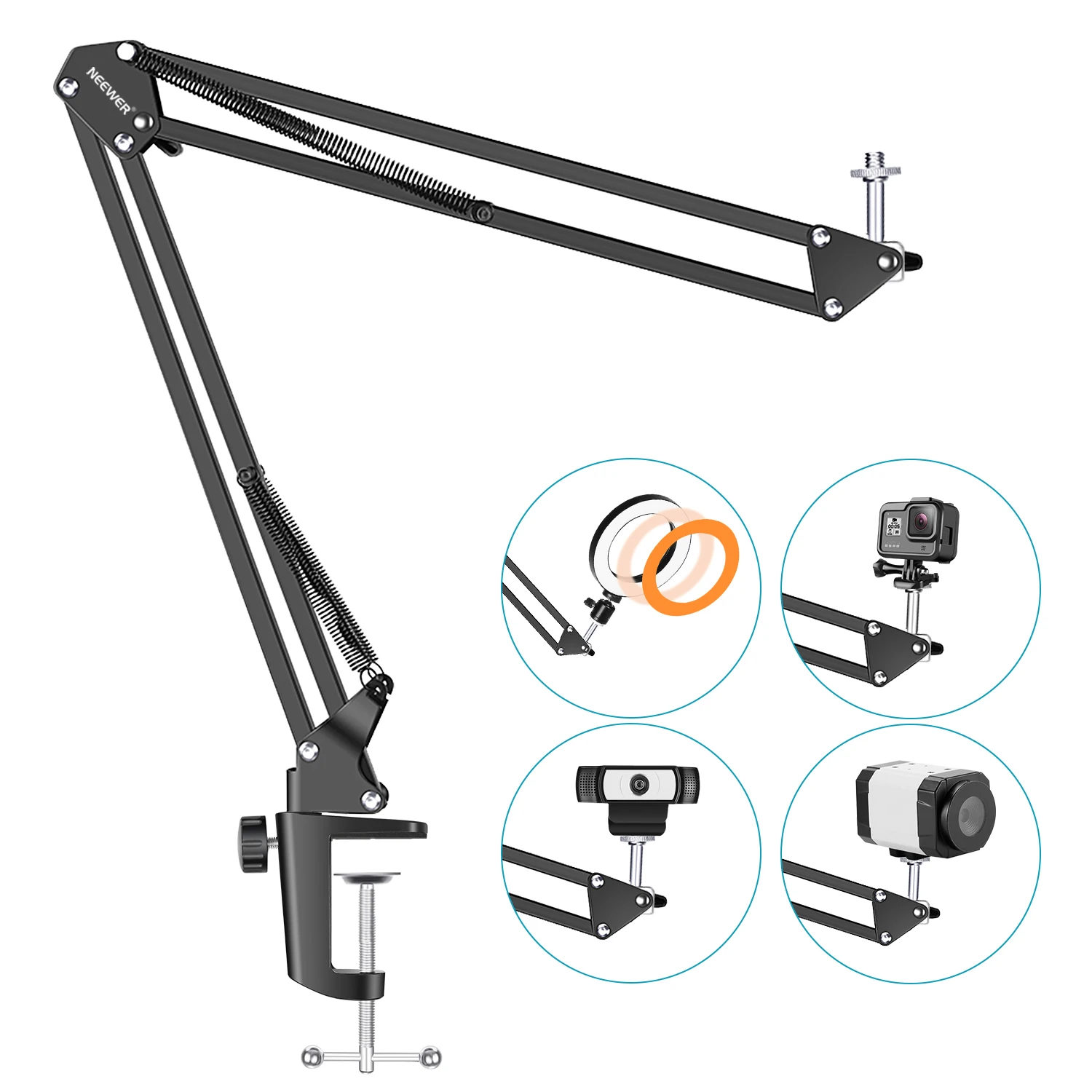 

Neewer Adjustable Desktop Clamp Suspension Boom Scissor Mount Stand Holder for Logitech Webcam C922 C930e C930 C920 C615