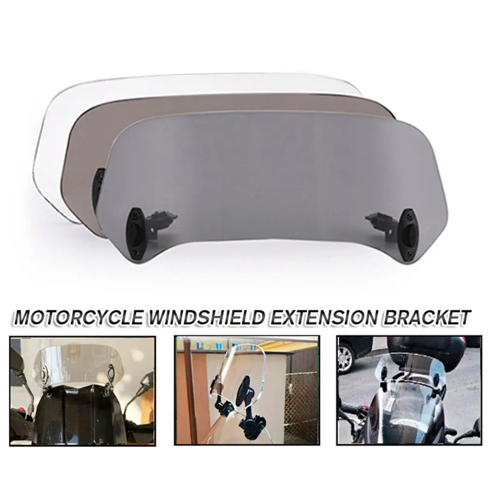 

NEW Motorcycle Parts Adjustable Clip Windshield Extension Spoiler Windscreen Air Deflector