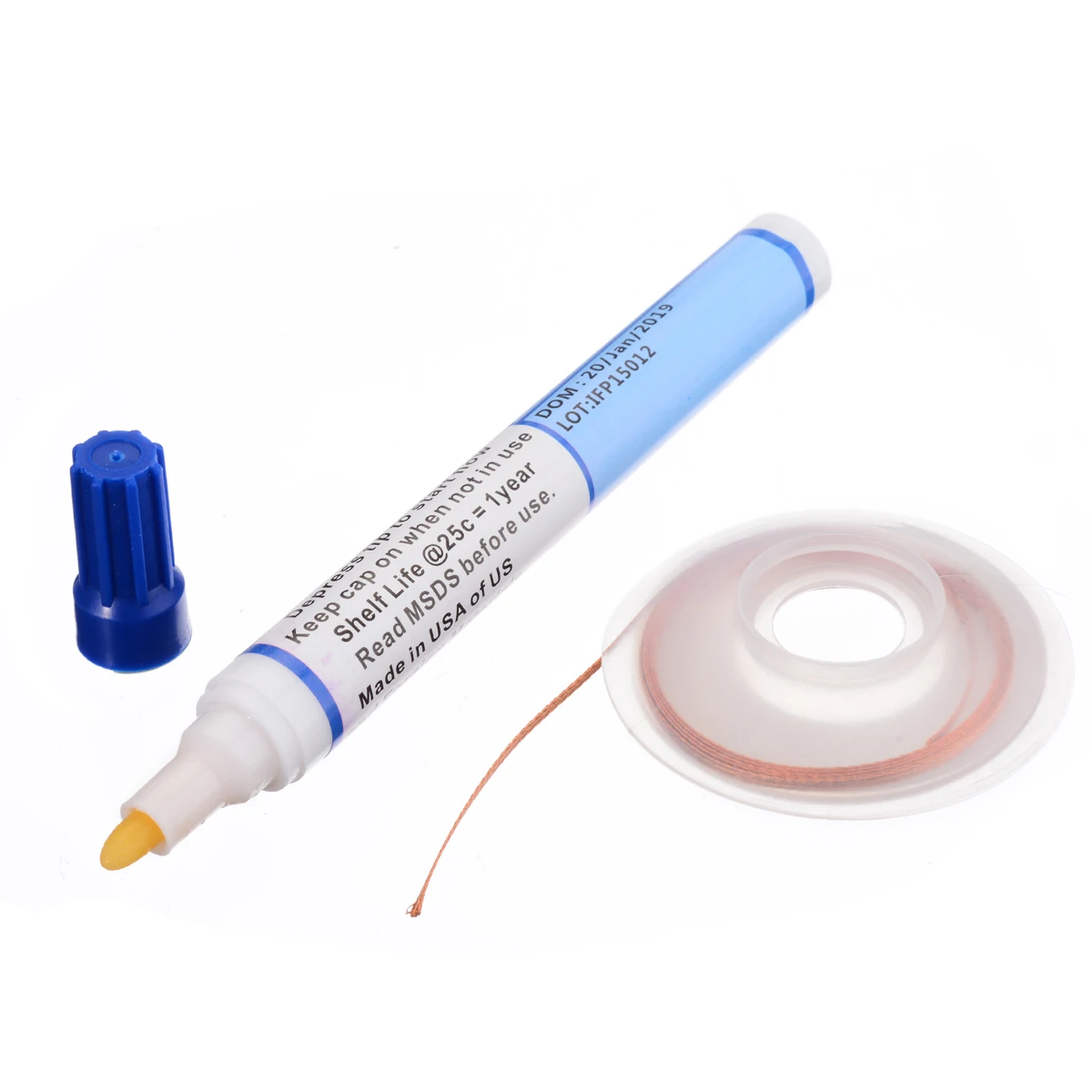 10 мл паяльная флюсовая ручка + 2 мм демонтажная оплетка проволока для удаления