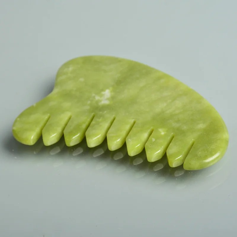 

Natural Healing Stone Gua Sha Massage Comb Jade Gouache Scraper For Head Body Meridian Scraping Acupuncture Therapy Health Care