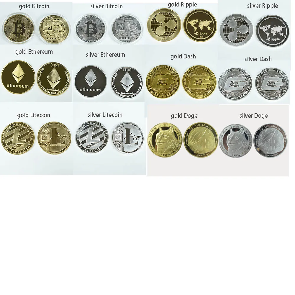 Позолоченный Bitcoin Бит монета с отжимом чехол Litecoin пульсация празднование