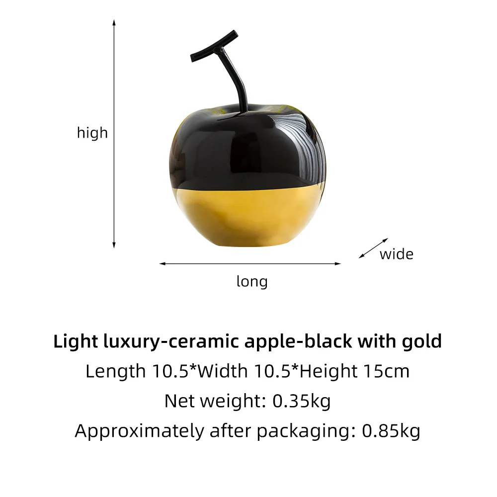 

Creative Fruit Sculpture Ceramic Statue Modern Home Decor Living Room Decoration Golden Figurines Desk Decoration Crafts Gifts
