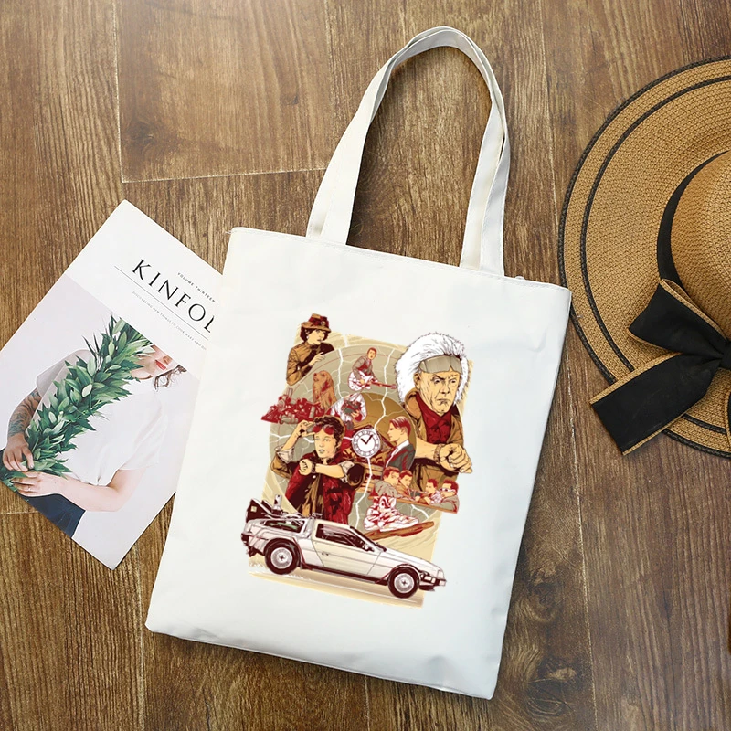 

Женская Холщовая Сумка-тоут с принтом «Назад в будущее»