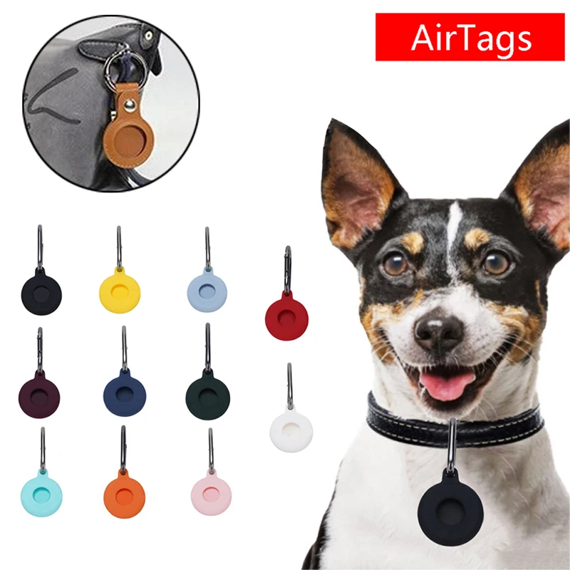 

1PC For AirTag Carabiner Silicone Case Cover Sleeve Pet Dog Phone Bag Anti-lost