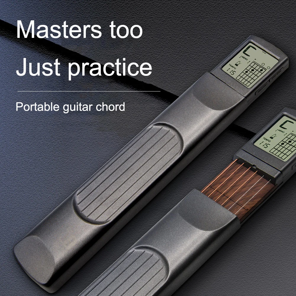 Portable 6-Tone Pocket Guitar Chord Trainer Practice Tool Can Rotate Diagram Screen Finger For Beginners | Спорт и развлечения