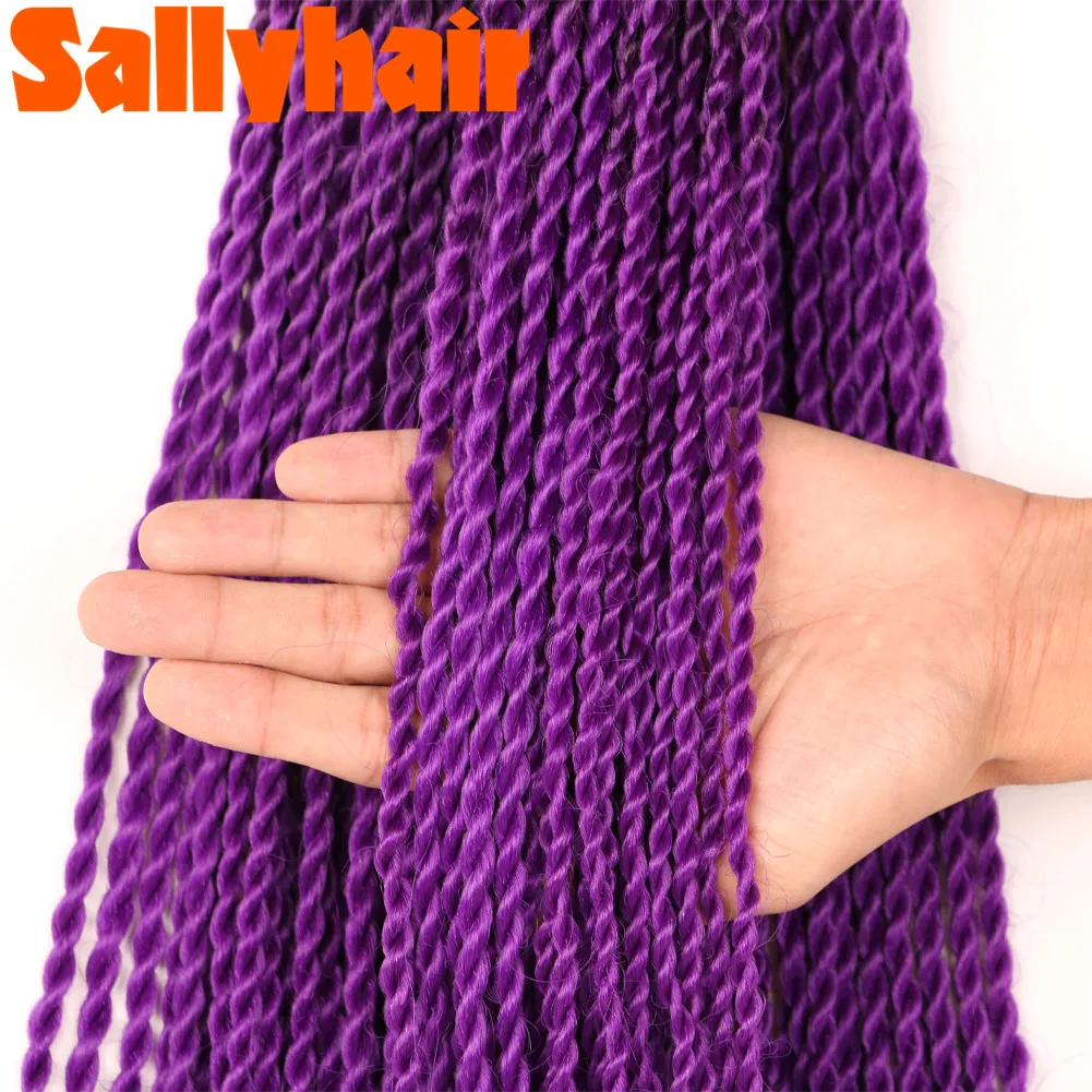 

Sally Hair 20 Strands Ombre Braiding Senegalese Twist Crochet Hair Extensions Synthetic Crochet Braids Rainbow Color braids