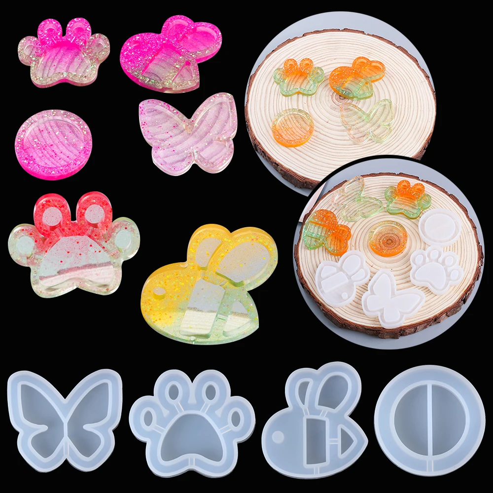 Шейкер-бабочка/кошачья лапа/Пчела/круглая смола форма хрустальный кулон зыбучий