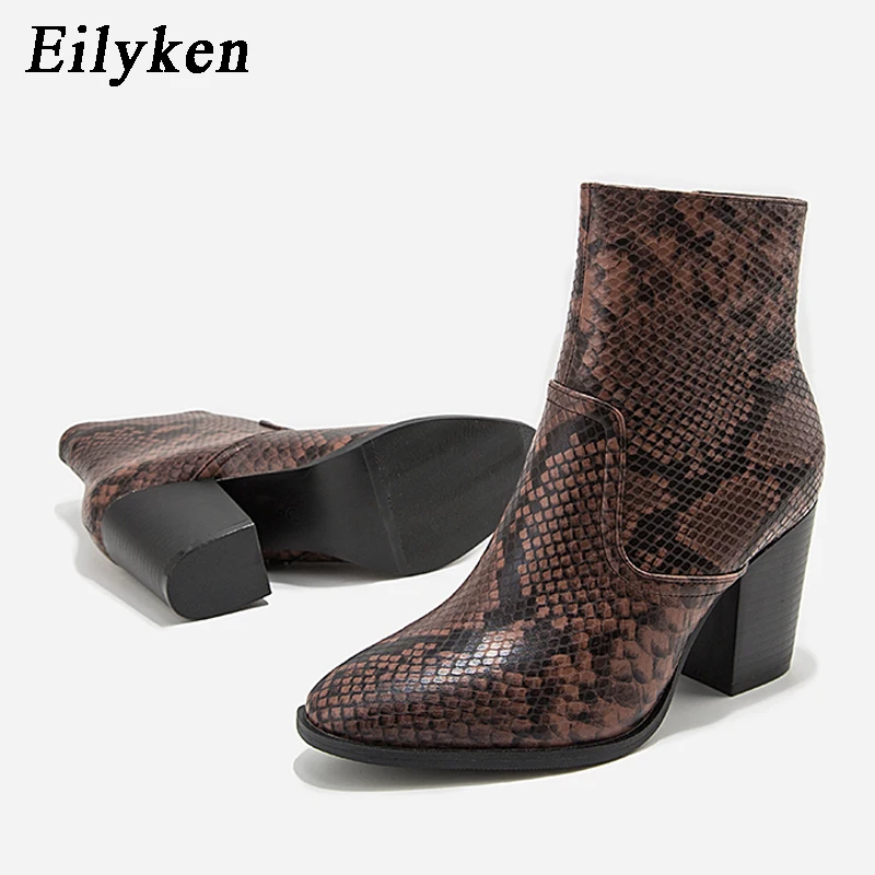 Женские ботильоны из искусственной кожи EilyKen привлекательные с принтом в виде