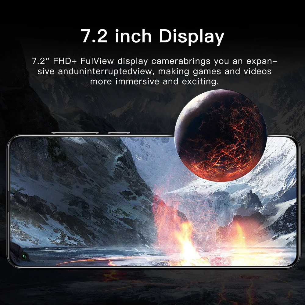 

S25Ultra Smartphone 7.2 Inch HD+ Full Screen Mobile Phone 10-Core MTK6889 Android10 5G LET 12+512GB 5800mAh Dual SIM Cellphones