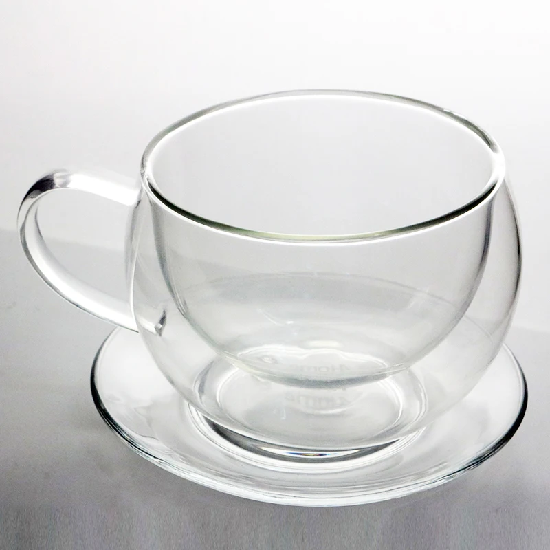 Европейские кофейные кружки 260 мл кофейная чашка из двойного стекла с блюдцем и
