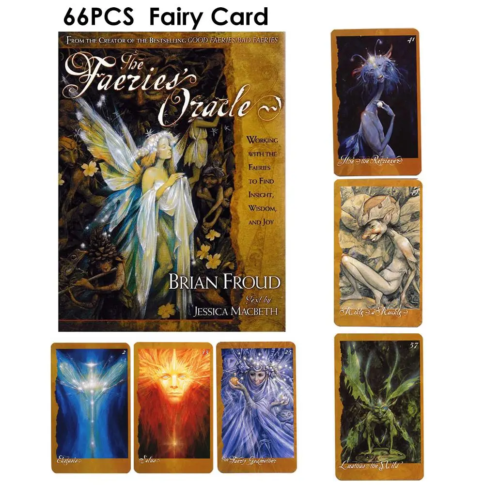 66PCS Tarot Cards Deck The Faeries' Oracle Beautifully Designed Durable Fairy Paper Card for Fun Playing Board Games | Игрушки и
