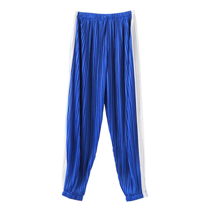 

2021 Women Spring Fashion Plus Size Loose Female Pencil Pants Elastic High Waist Sports Jogger Pants Pleated Hip Hop Pants