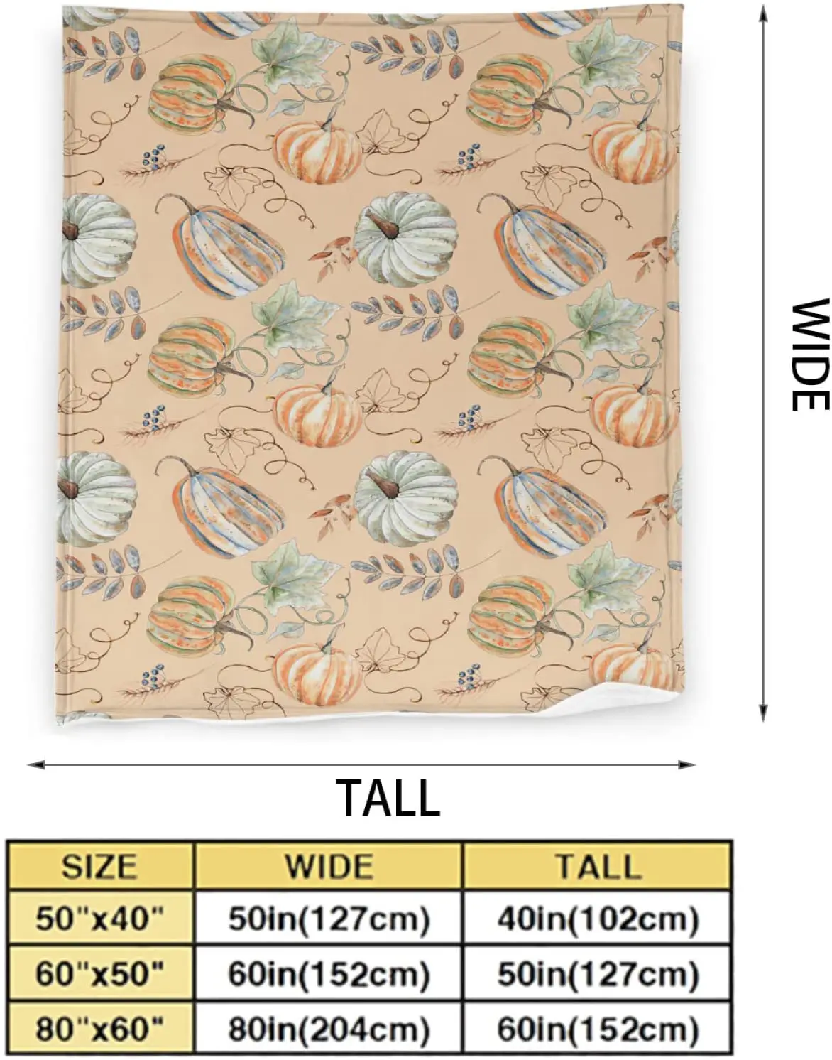 Manta de decoraci&oacute;n de oto&ntilde;o para el hogar, manta polar de franela con hojas de calabaza, superc&aacute;lida, para sof&aacute; y sala de estar-1