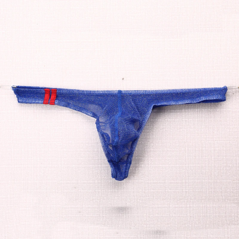 10PCS Lot Men's Underwear Thongs Pouch Briefs Solid Color Soft Low Rise Perspective Mesh G-string Bikini T-back Underpants