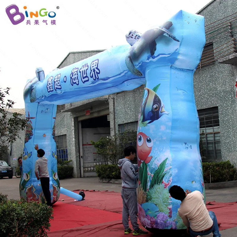 HIGHLY RECOMMENDED 8.3x4mh inflatable blue turtle arches way inflated custom made ocean theme arch for amusement park decoration | Игрушки и