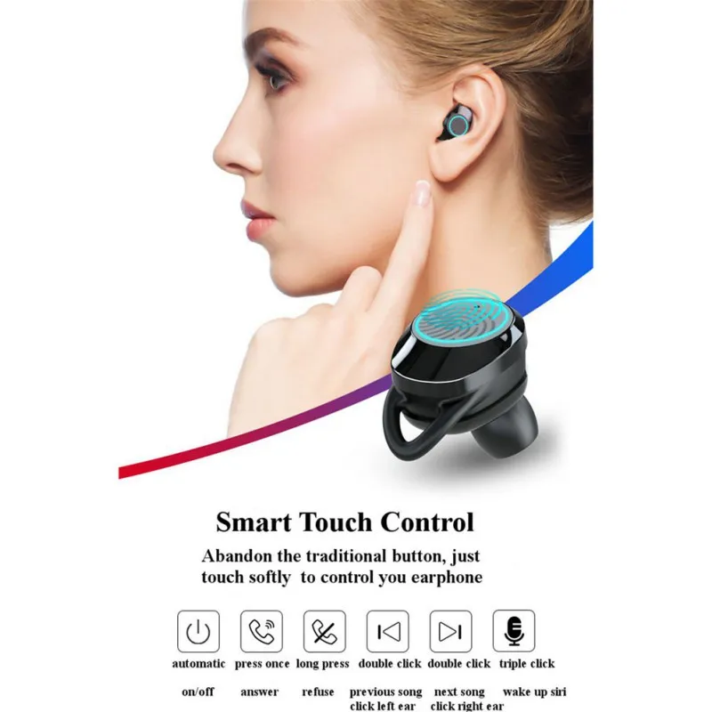 

New G02 TWS 5.0 Bluetooth 9D Stereo Earphone Wireless Earphones Waterproof Earphones 3300mAh LED Smart Power Bank Phone Holder