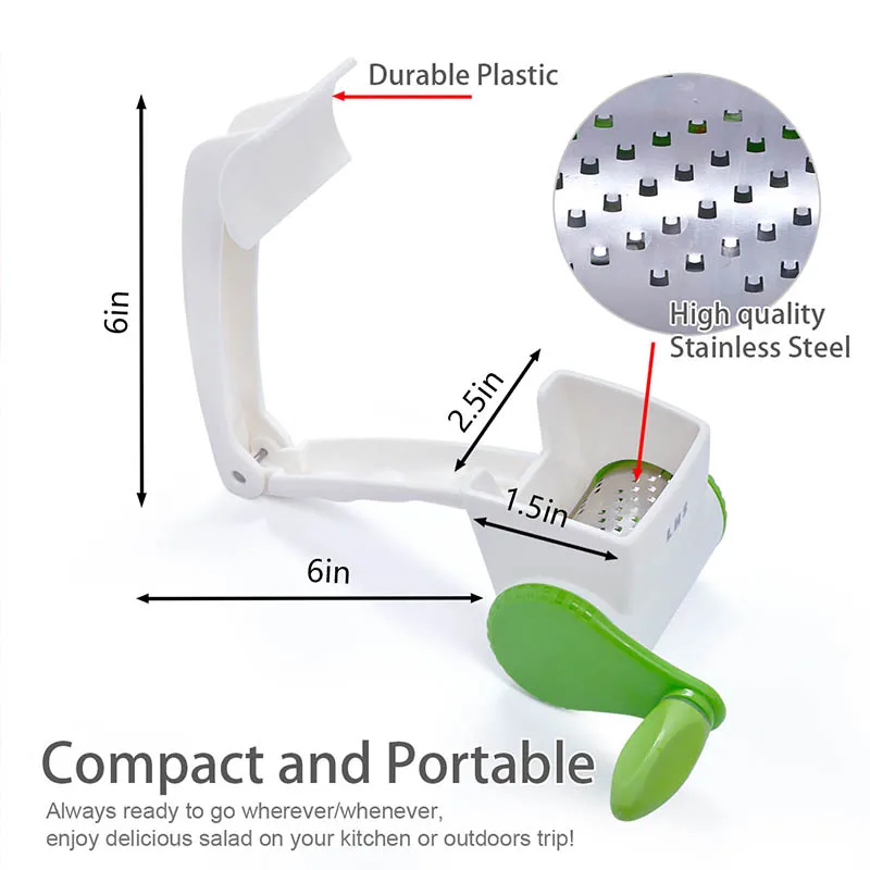 

Rotary Cheese Grater Manual Crank Handheld Cutter Butter Chocolate Slicer Garlic Grinder Multi-functional Kitchen Tool