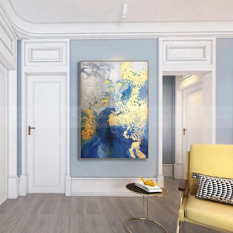 

Gold abstract Wall art canvas paintings decoration art picture for living room home hallway wall decor acrylic