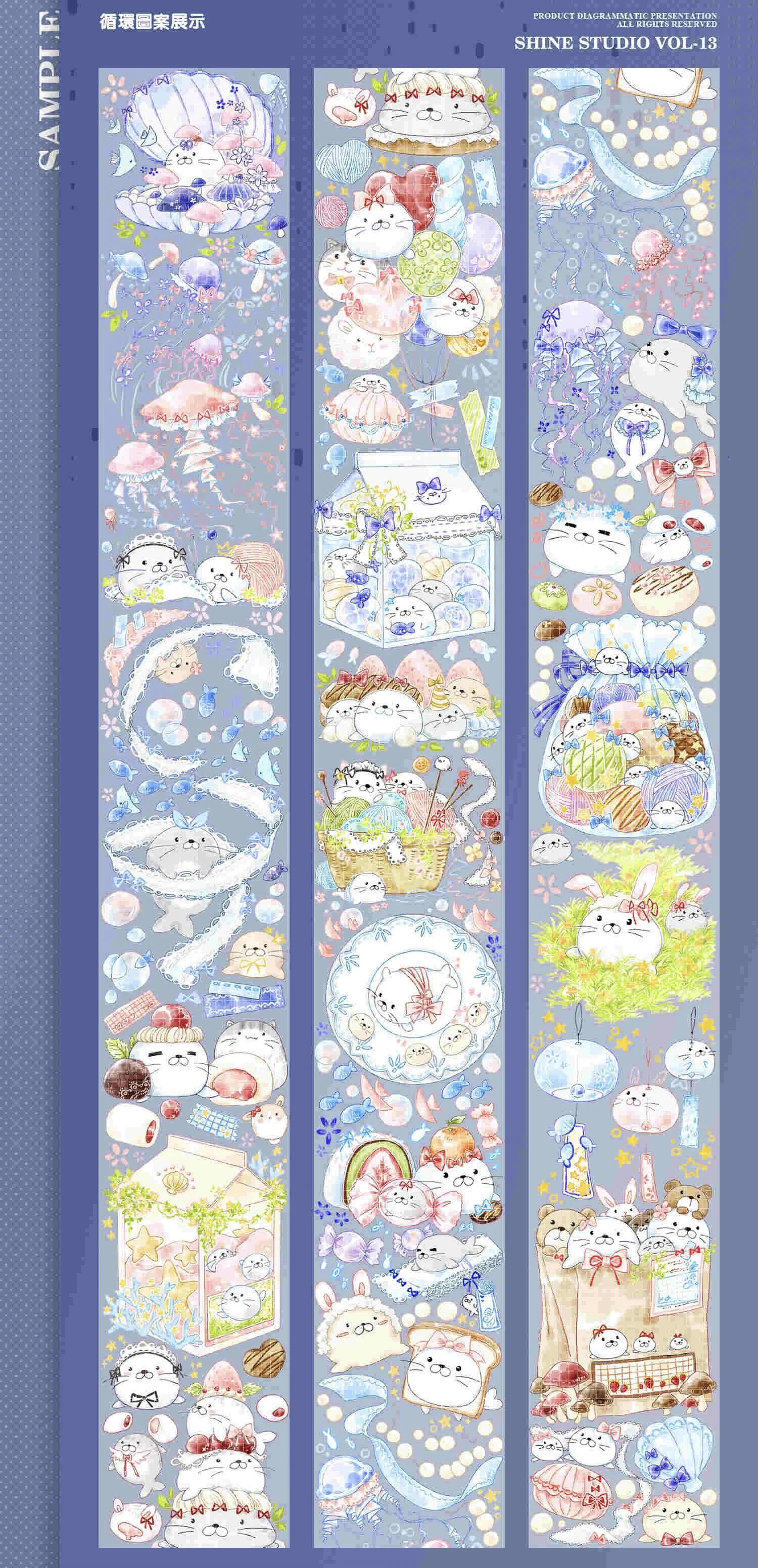 

10 meter kawaii animal family PET washi tape