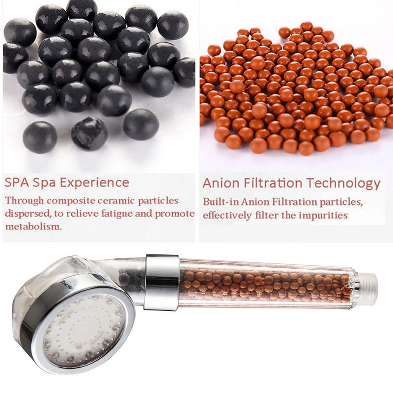 Светодиодная насадка для душа отрицательные ионы анионные бусины фильтр 3/7