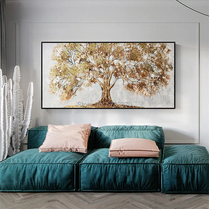 Картина маслом Счастливое дерево ручная роспись большая картина для домашнего