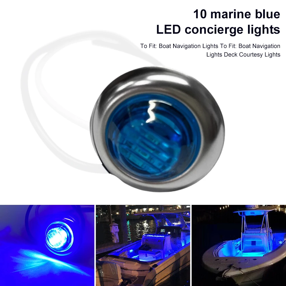 

10 светодиодный т. светодиодная подсветка для морской лодки 12 в светодиодный Водонепроницаемая 3/4 дюйма круглая Лодка внутренняя навигацион...