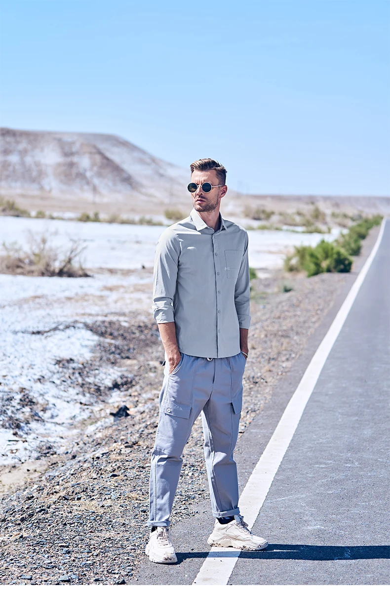 Enjeolon, Осень-зима, мужские повседневные рубашки, Camisa Masculina, длинный рукав, отложной воротник, рубашка, модная одежда, CX2541-1