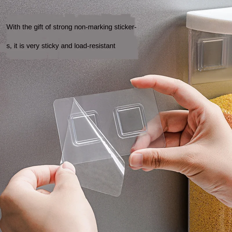 

Wall-mounted grain storage tank according to pressure output transparent visual grain storage box wall-sucking bean storage tank